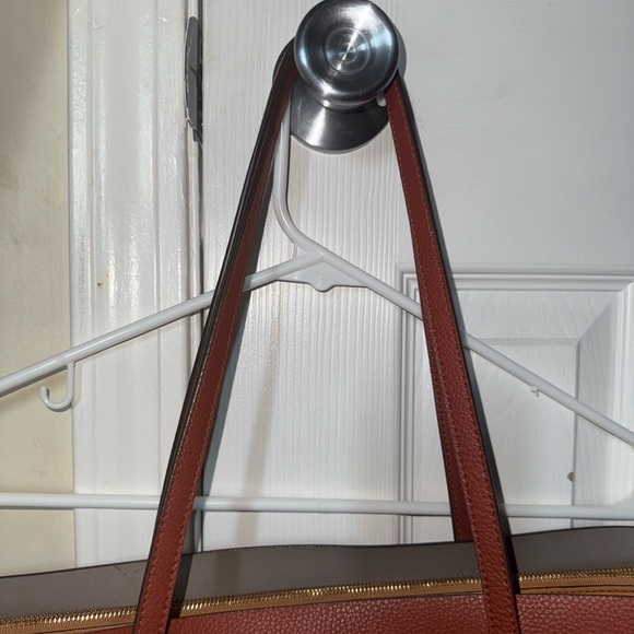 Tory Burch Perry Tote Bag Tripple Compartment Brick Red Women's - Picture 3 of 7